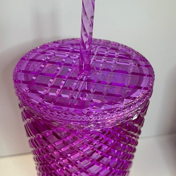 Starbucks Valentines 2023 Purple Pink Taffy Jeweled Cold Cup Tumbler Venti 24 oz - Picture 3 of 5